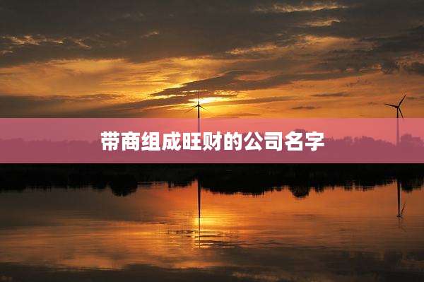 带商组成旺财的公司名字