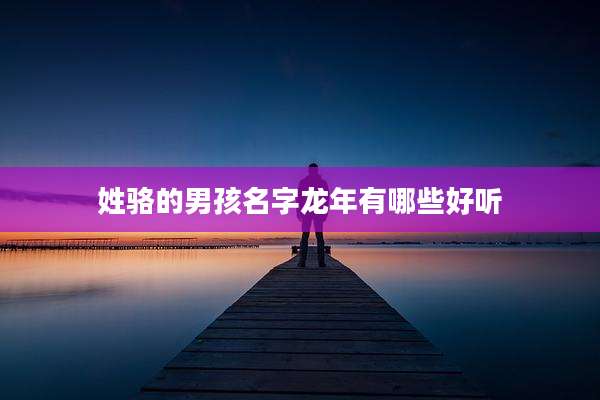 姓骆的男孩名字龙年有哪些好听