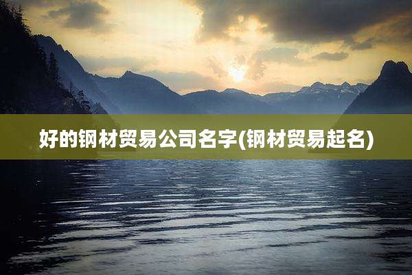好的钢材贸易公司名字(钢材贸易起名)