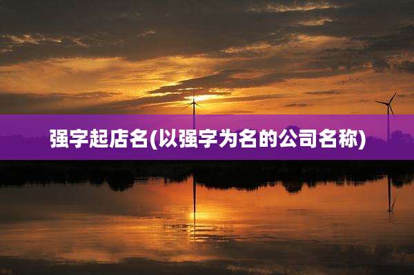 强字起店名(以强字为名的公司名称)
