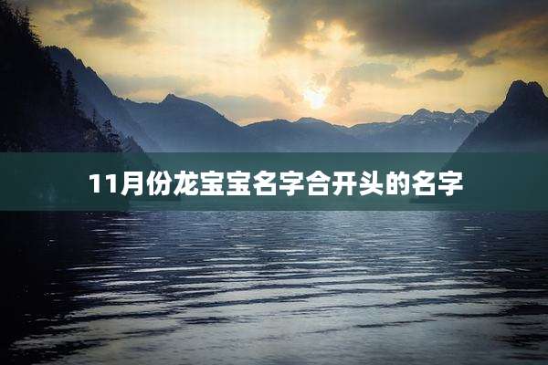11月份龙宝宝名字合开头的名字