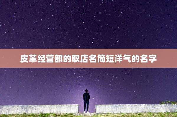 皮革经营部的取店名简短洋气的名字