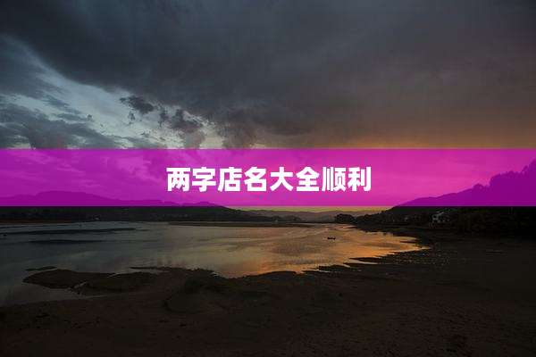 两字店名大全顺利
