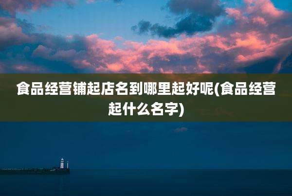 食品经营铺起店名到哪里起好呢(食品经营起什么名字)