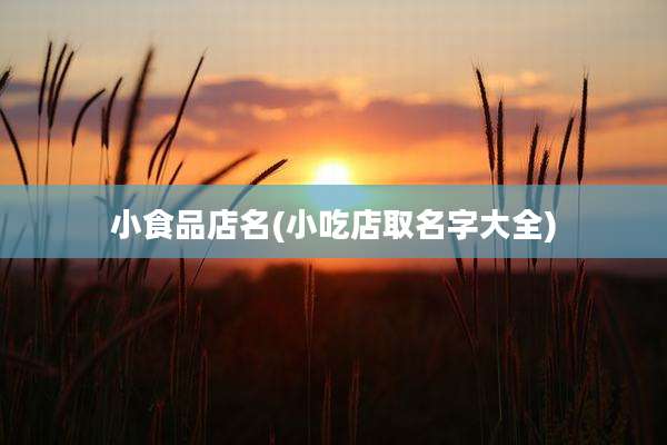 小食品店名(小吃店取名字大全)