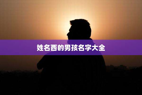 姓名西的男孩名字大全