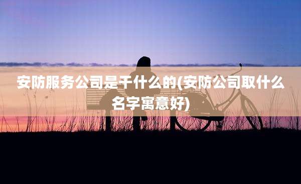 安防服务公司是干什么的(安防公司取什么名字寓意好)