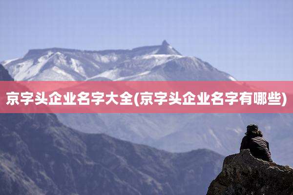 京字头企业名字大全(京字头企业名字有哪些)