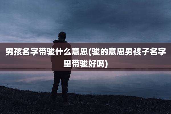 男孩名字带骏什么意思(骏的意思男孩子名字里带骏好吗)