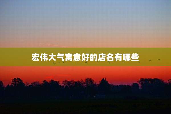 宏伟大气寓意好的店名有哪些