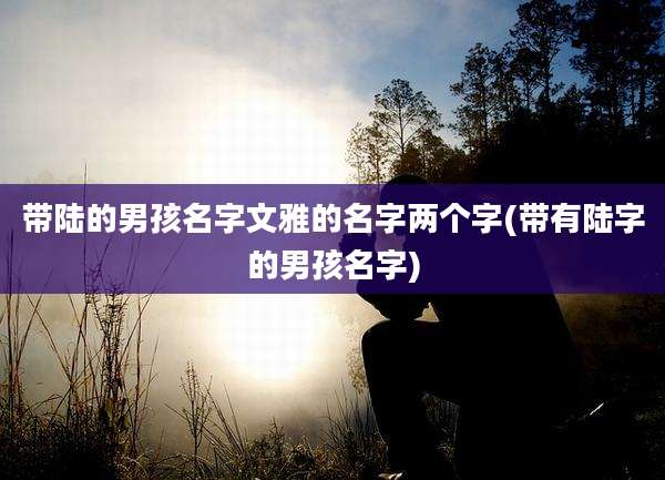 带陆的男孩名字文雅的名字两个字(带有陆字的男孩名字)