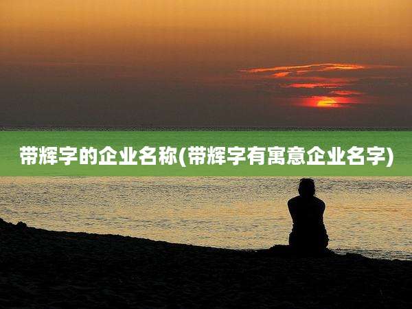 带辉字的企业名称(带辉字有寓意企业名字)