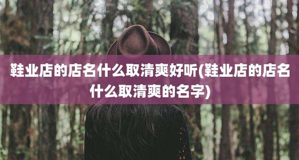 鞋业店的店名什么取清爽好听(鞋业店的店名什么取清爽的名字)