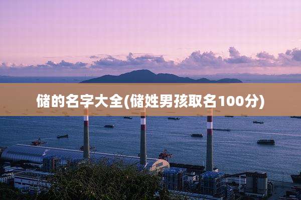储的名字大全(储姓男孩取名100分)