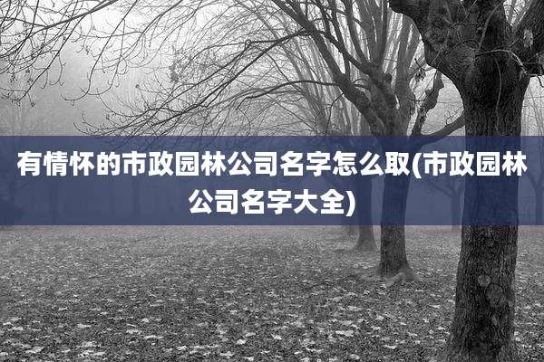 有情怀的市政园林公司名字怎么取(市政园林公司名字大全)