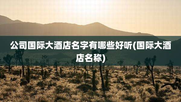 公司国际大酒店名字有哪些好听(国际大酒店名称)