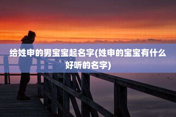 给姓申的男宝宝起名字(姓申的宝宝有什么好听的名字)