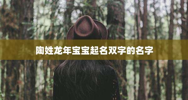 陶姓龙年宝宝起名双字的名字