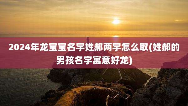 2024年龙宝宝名字姓郝两字怎么取(姓郝的男孩名字寓意好龙)