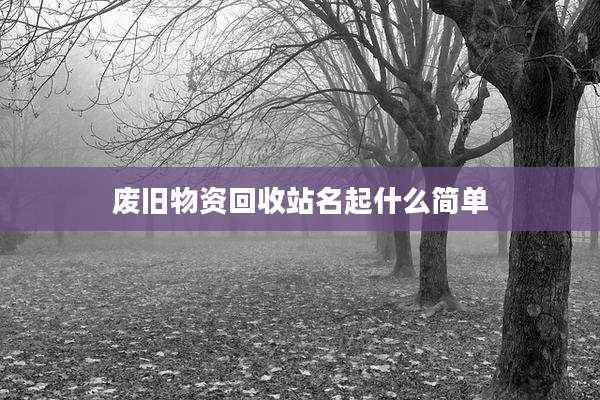 废旧物资回收站名起什么简单