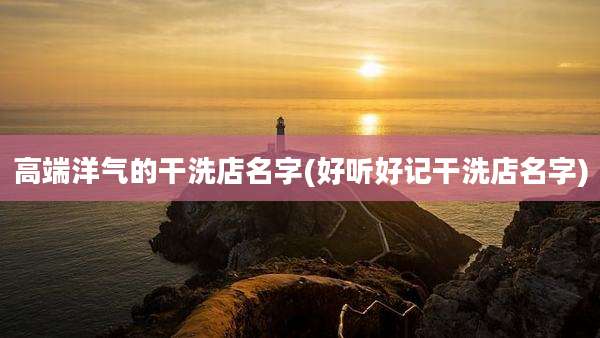 高端洋气的干洗店名字(好听好记干洗店名字)