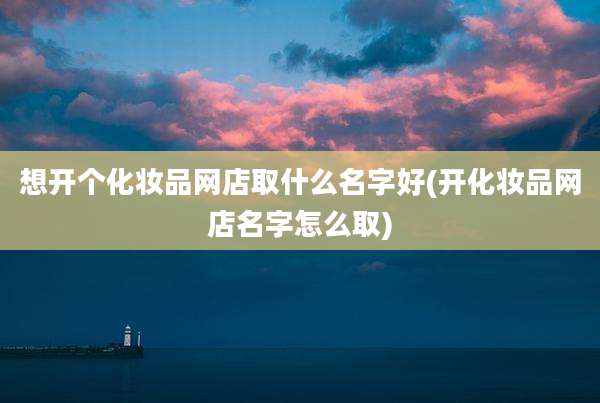想开个化妆品网店取什么名字好(开化妆品网店名字怎么取)