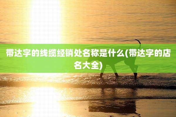 带达字的线缆经销处名称是什么(带达字的店名大全)