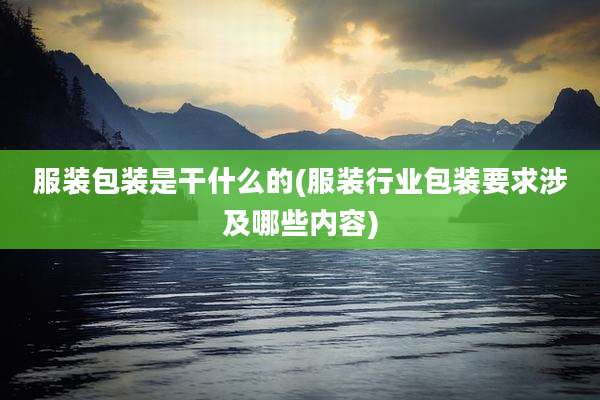 服装包装是干什么的(服装行业包装要求涉及哪些内容)