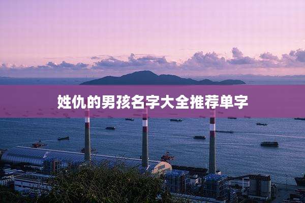 姓仇的男孩名字大全推荐单字