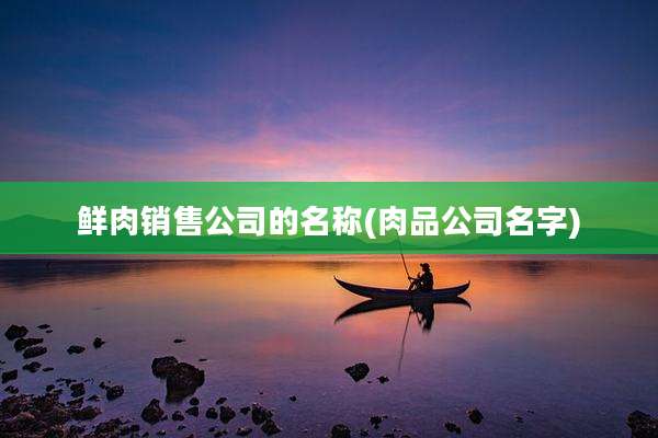 鲜肉销售公司的名称(肉品公司名字)