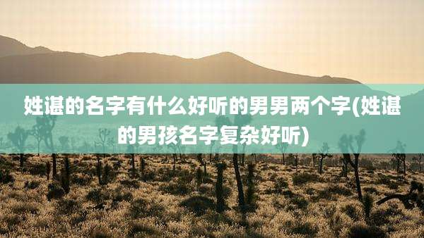姓谌的名字有什么好听的男男两个字(姓谌的男孩名字复杂好听)