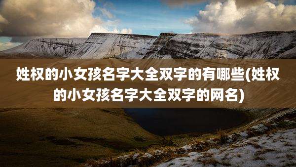 姓权的小女孩名字大全双字的有哪些(姓权的小女孩名字大全双字的网名)
