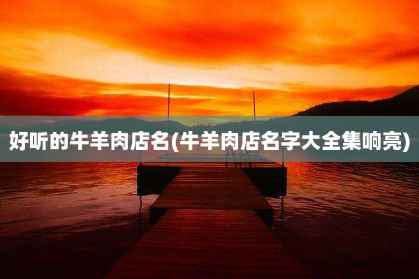 好听的牛羊肉店名(牛羊肉店名字大全集响亮)