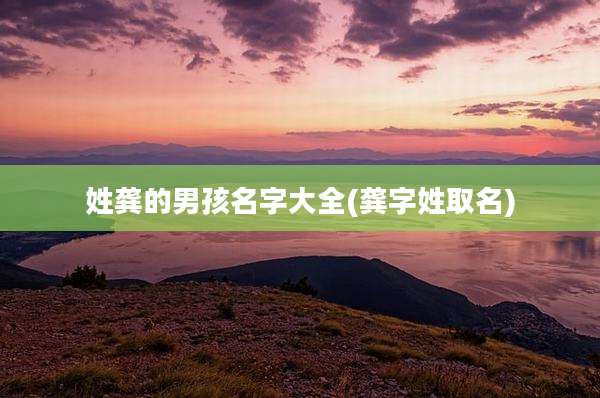 姓龚的男孩名字大全(龚字姓取名)