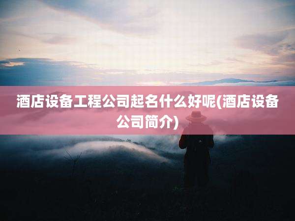 酒店设备工程公司起名什么好呢(酒店设备公司简介)