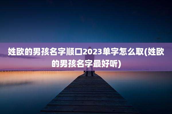 姓欧的男孩名字顺口2023单字怎么取(姓欧的男孩名字最好听)