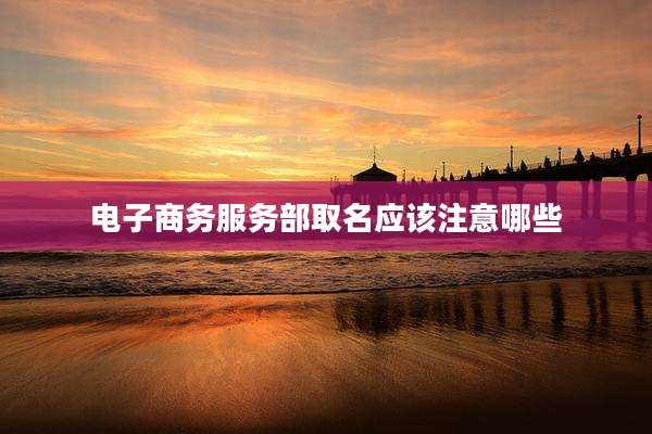 电子商务服务部取名应该注意哪些