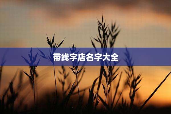 带线字店名字大全