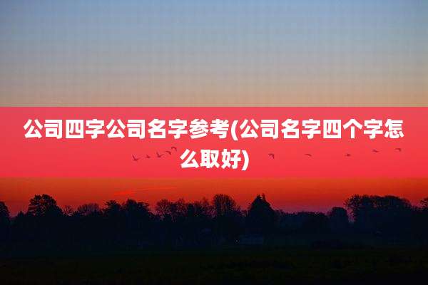 公司四字公司名字参考(公司名字四个字怎么取好)