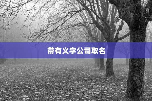 带有义字公司取名