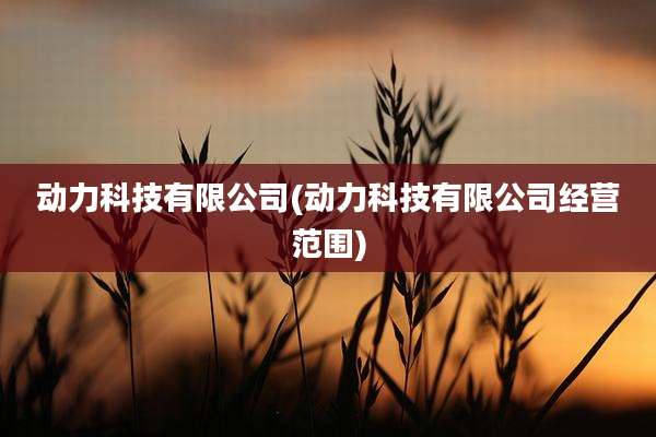 动力科技有限公司(动力科技有限公司经营范围)