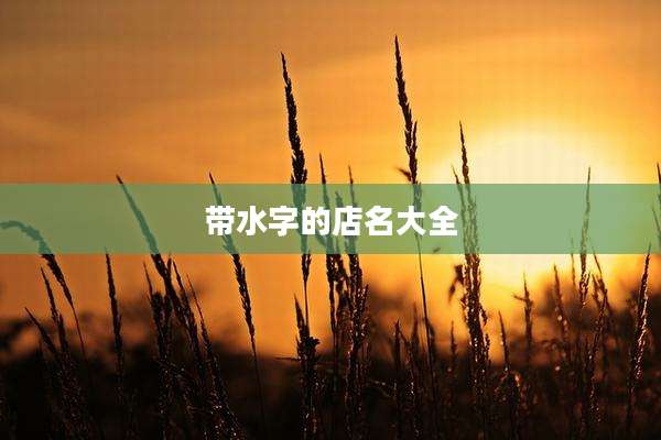 带水字的店名大全