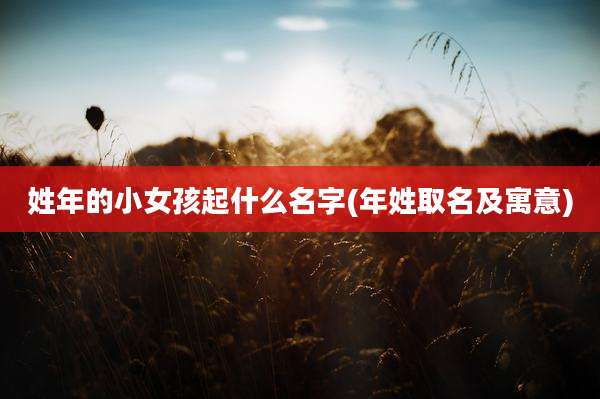 姓年的小女孩起什么名字(年姓取名及寓意)