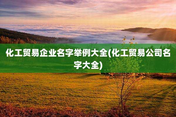 化工贸易企业名字举例大全(化工贸易公司名字大全)