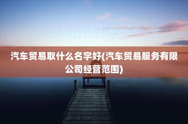 汽车贸易取什么名字好(汽车贸易服务有限公司经营范围)