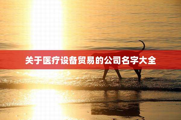 关于医疗设备贸易的公司名字大全