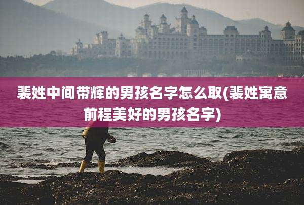 裴姓中间带辉的男孩名字怎么取(裴姓寓意前程美好的男孩名字)