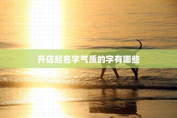 开店起名字气质的字有哪些
