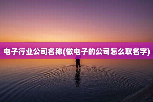 电子行业公司名称(做电子的公司怎么取名字)