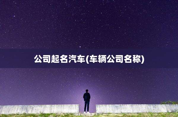 公司起名汽车(车辆公司名称)